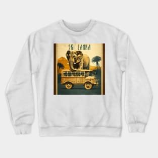 Sri Lanka Safari Vintage Travel Art Poster Crewneck Sweatshirt